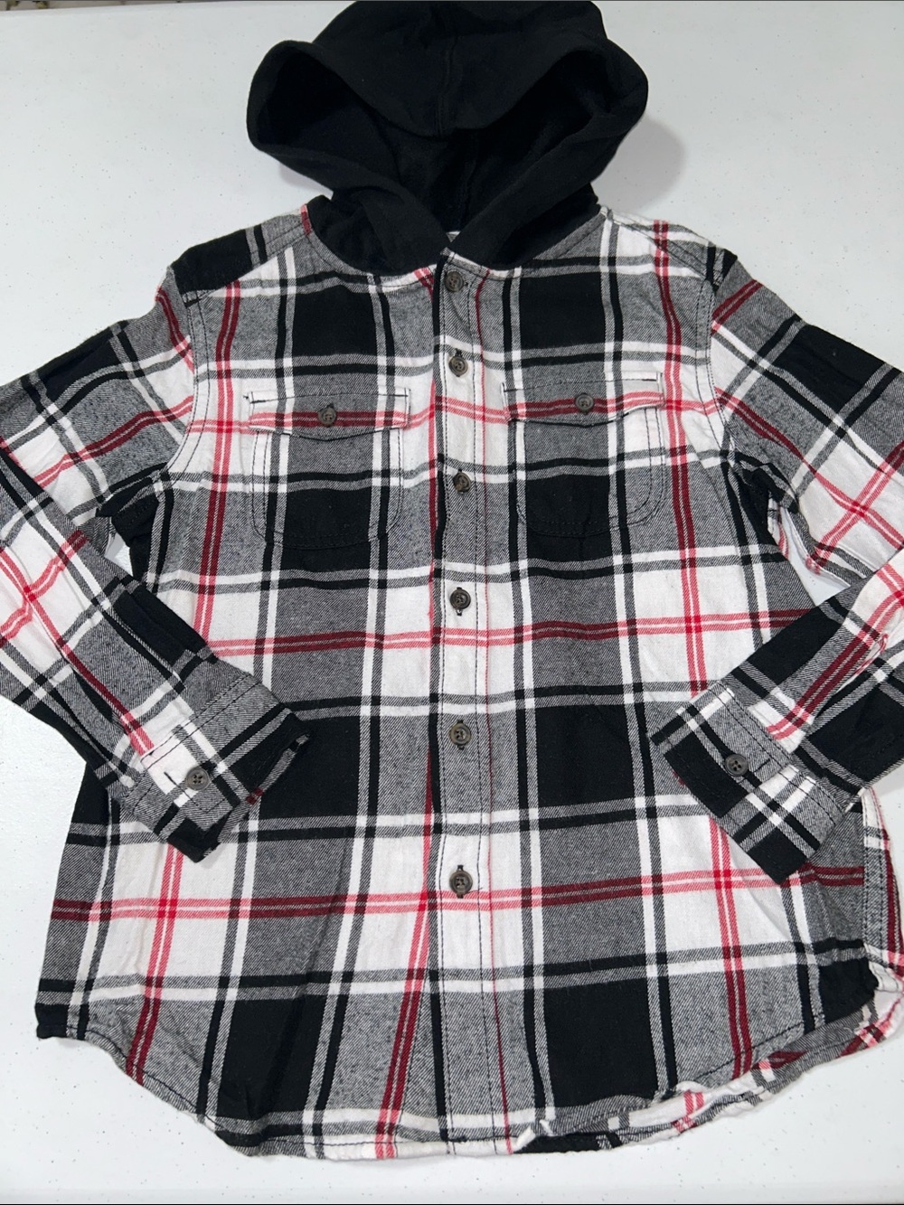 Wonder Nation Boy’s Long Sleeve Button Down Flannel Shirt M (8)